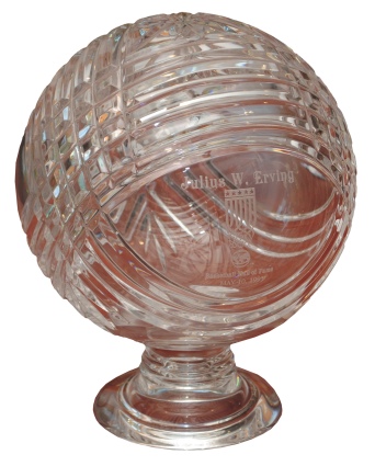 5/10/1993 Julius Dr. J Erving Basketball Hall of Fame Induction Glass Award (Erving Family LOA)