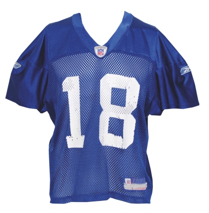 2004 Peyton Manning Indianapolis Colts Practice Worn Blue Mesh Jersey (Photomatch)