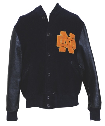 Circa 1960 Daryle Lamonica Notre Dame Worn Lettermans Jacket with Photos of Him Wearing the Jacket (Photomatch)