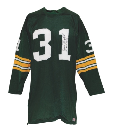Early 1960s Jim Taylor Green Bay Packers Game-Used & Autographed Home Jersey (Team Repairs) (Rare) (JSA)