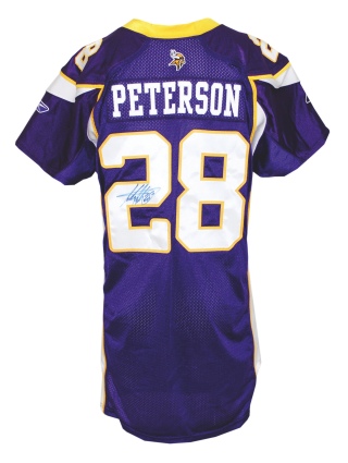 2008 Adrian Peterson Minnesota Vikings Autographed Home Game Jersey (NFL PSA/DNA sticker) (JSA)