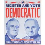Original FDR & Truman Democratic Presidential Campaign Poster