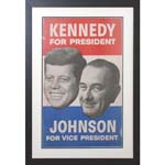 Framed 1960 John F. Kennedy and Lyndon B. Johnson Democratic Presidential Campaign Poster