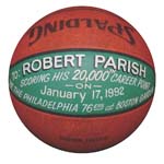 1/17/1992 Robert Parish Boston Celtics 20,000th Career Point Game Basketball (Parish LOA)