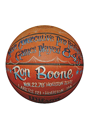 11/22/1978 Ron Boone Most Consecutive Pro Basketball Games Played (845) (Boone LOA)