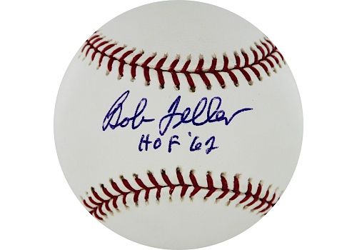 Bob Feller MLB Baseball w/ HOF 62 Insc. (PSA/DNA)