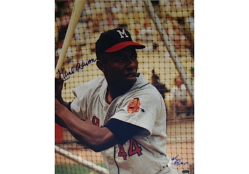 Lot Detail - Hank Aaron Milwaukee Braves Color Vertical Close Up