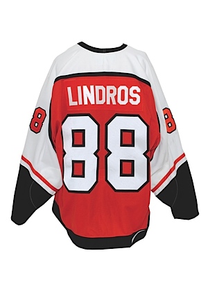 1996-97 Eric Lindros Philadelphia Flyers Game-Used & Autographed Road Jersey (Casey Samuelson LOA) (JSA) 