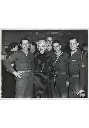 1954 Marilyn Monroe Autographed Photo with United States Soldiers in Korea (JSA)