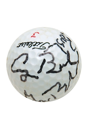 Presidents George H. Bush & George H.W. Bush with First Lady Barbara Bush Autographed Golf Ball (JSA)