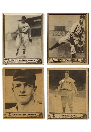 1940 Play Ball Cards - Alexander, Johnson, Foxx & Mathewson (4)