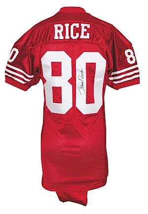 Circa 1993 Jerry Rice San Francisco 49ers Game-Used & Autographed Home Jersey (JSA)