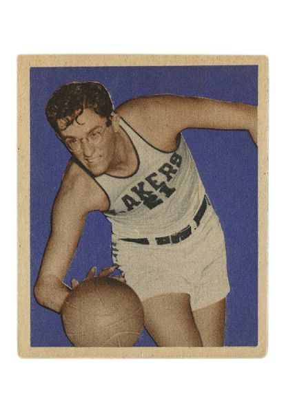 1948 George Mikan Bowman Card (Just Blue Background)