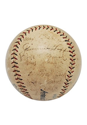 1928 Philadelphia Athletics Team Autographed Baseball with Foxx, Cobb, Speaker & Others (Full JSA LOA)