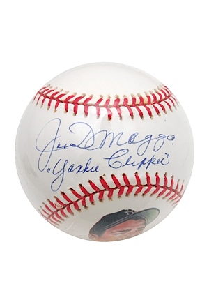 Joe DiMaggio "Yankee Clipper" Inscribed Photo Ball with Framed Display Piece (2) (JSA)