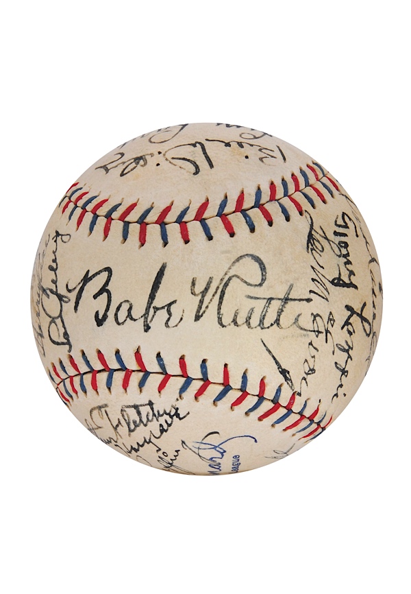 Lot Detail - Incredible 1930 NY Yankees Team Autographed Baseball