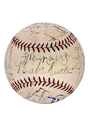 1928 NY Yankees World Championship Team Autographed Baseball with Ruth, Gehrig and Ruppert  (JSA) (Letter of Provenance - Originates From Jacob Ruppert)