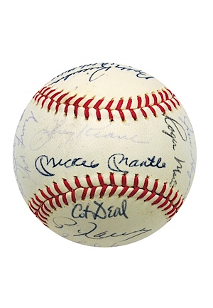 1965 NY Yankees Team Autographed Baseball (JSA)