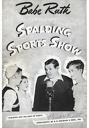 Babe Ruth Signed Spalding Sports Show Magazine (Full JSA LOA)