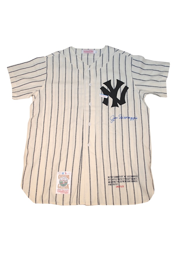 Lot Detail - Joe DiMaggio Autographed 1941 Mitchell & Ness #5 Limited  Edition Home Flannel Jersey (JSA)