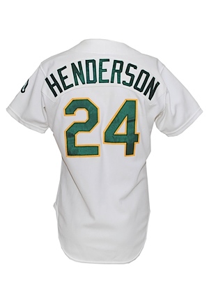 1990 Rickey Henderson Oakland As Game-Used Road Jersey