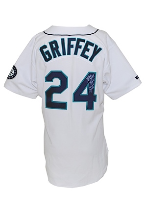 1999 Ken Griffey, Jr. Seattle Mariners Game-Used & Autographed Home Jersey (JSA) (Dale Ellis LOA)