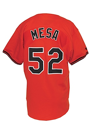 1992 Jose Mesa Baltimore Orioles Game-Used Orange Alternate Jersey