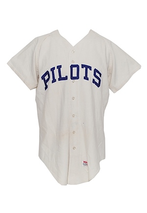 1969 Seattle Pilots Spring Training Game-Used Home Flannel Jersey