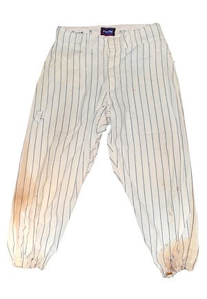 1957 Yogi Berra NY Yankees Game-Used Home Pinstripe Pants with Stirrup Socks (3)