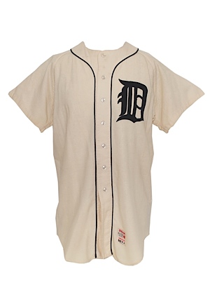 1968 Elroy Face Detroit Tigers Game-Used Home Flannel Jersey (Championship Season) (Rare)