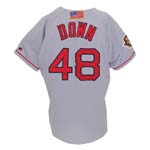 Lot of Boston Red Sox Game-Used & Coaches Worn Road Jerseys - Vanegmond, Down & Kim (Autographed) (3) (JSA)
