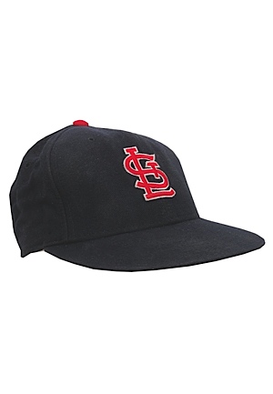 1992 Ozzie Smith St. Louis Cardinals Game-Used Road Cap
