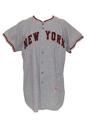 1957 NY Giants Spring Training Game-Used Road Flannel Jersey (Last Year in NY)