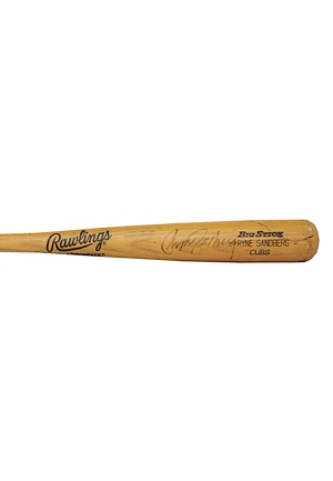1992 Ryne Sandberg Chicago Cubs Game-Used & Autographed Bat (PSA/DNA Graded 8) (JSA)