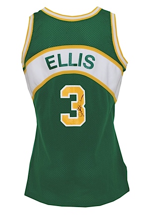 1990-91 Dale Ellis Seattle SuperSonics Game-Used & Autographed Road Uniform (2) (JSA) (Ellis LOA)