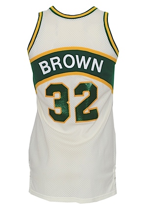 Early 1980’s "Downtown" Freddie Brown Seattle SuperSonics Game-Used & Autographed Home Jersey (Brown LOA) (JSA) 