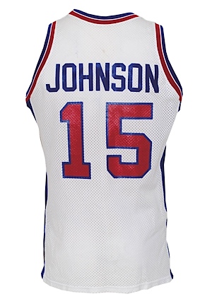 1989-90 Vinnie Johnson Detroit Pistons Game-Used Home Jersey