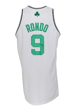 2008-09 Rajon Rondo Boston Celtics Game-Used Home Jersey (Equipment Manager Documentation) (UDA LOA)