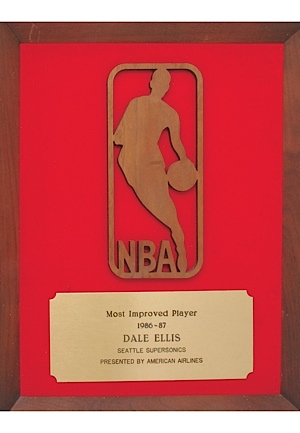 1986-87 Dale Ellis Seattle SuperSonics Most Improved Player Award (Ellis LOA)