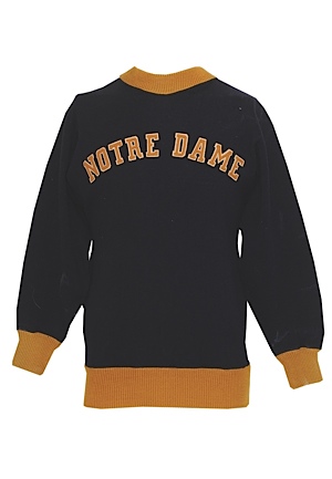 1932 Laurie Vejar Notre Dame Worn Warm-Up Sweater
