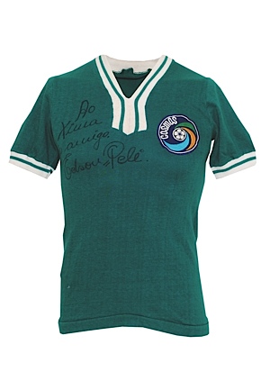 Circa 1976 Pele NY Cosmos Match Worn & Autographed Jersey (JSA)