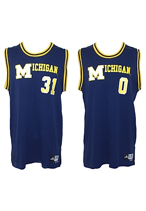 2008-2009 Lucas-Perry & Novak Michigan Wolverines Game-Used Road Jerseys with Worn Warm-Up Jackets (4)