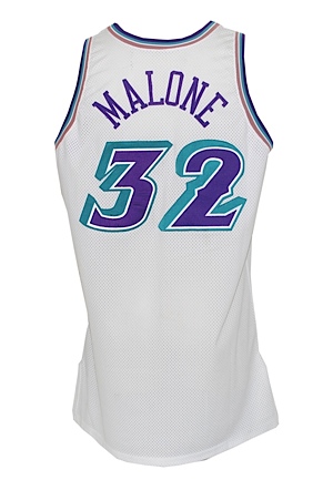 1997-98 Karl Malone Utah Jazz Game-Used Home Jersey with Shorts (2)