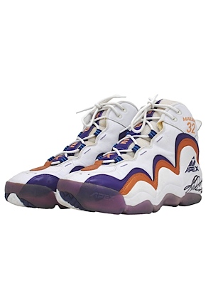 Circa 1998 Karl Malone Utah Jazz Game-Used & Autographed Sneakers (JSA)   