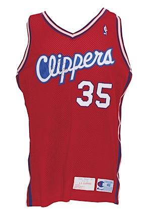 Pair of 1990-91 LA Clippers Game-Used & Autographed Road Jerseys  - Vaught & Smith (2) (JSA)