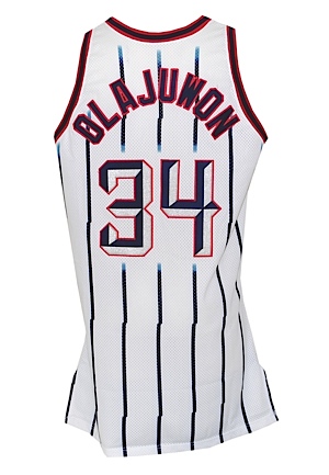 1995-96 Hakeem Olajuwon Houston Rockets Game-Used Home Jersey