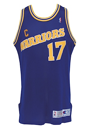 1992-93 Chris Mullin Golden State Warriors Game-Used Road Jersey with Captains "C"