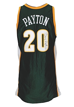 2001-02 Gary Payton Seattle SuperSonics Game-Used & Autographed Road Jersey (JSA) (Ellis LOA)