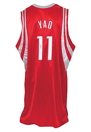2005-06 Yao Ming Houston Rockets Game-Used & Autographed Road Jersey (JSA)