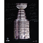 Stanley Cup Trophy Vertical 16x20 Photo Signed By Keenan, Chelios, Coffey, Hull, Bowman, Lemieux, Graves, Leetch, Richter & Messier / w Cup Years Insc. (Steiner COA)